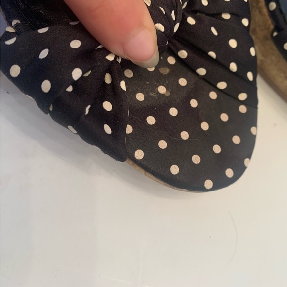 PURE Alfred Sung polka dot cork  beach heels-size 8 black and white - Picture 13 of 13